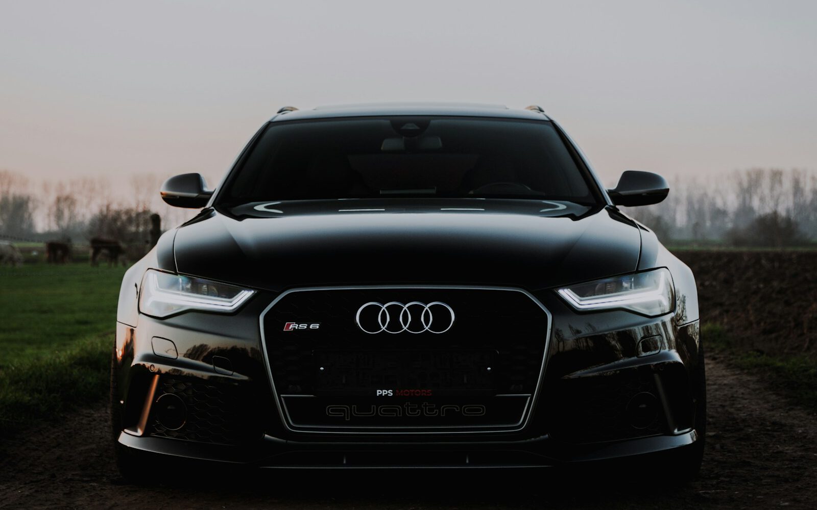 Sort Audi RS i tusmørke efter keramisk coating
